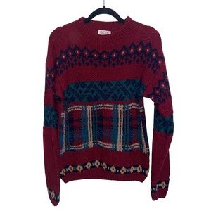 SKYR Sweater Womens Medium Sportswear Vintage Fair Isle Shetland Wool Apres Ski